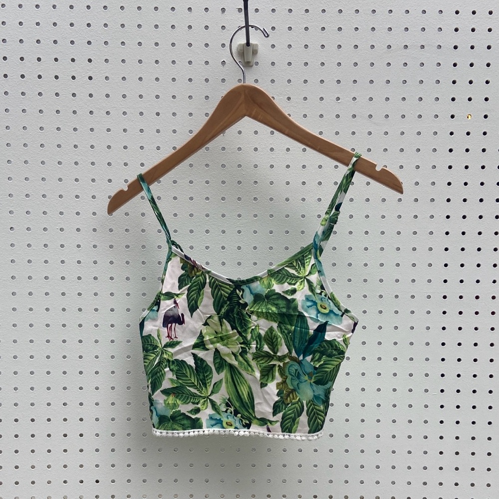 Tropical print crop top